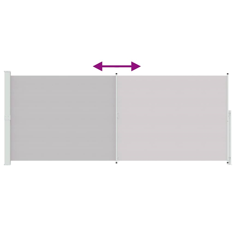 vidaXL Large Retractable Side Awning in Gray