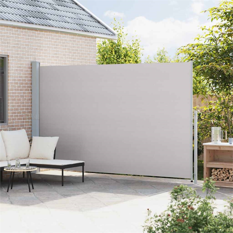 vidaXL Large Side Awning with Powder-Coated Steel in Grey