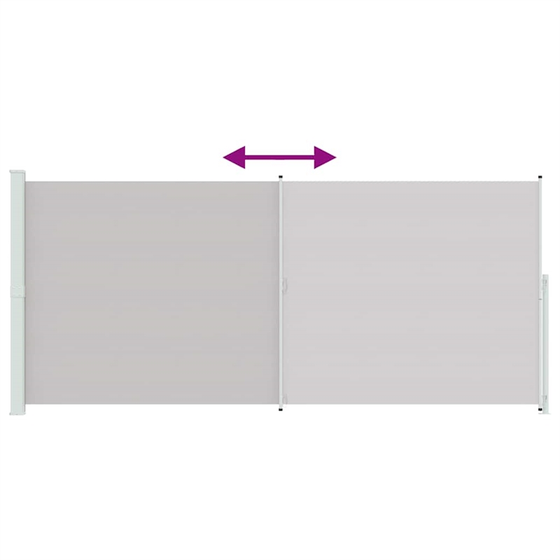 vidaXL Large Side Awning with Powder-Coated Steel in Grey