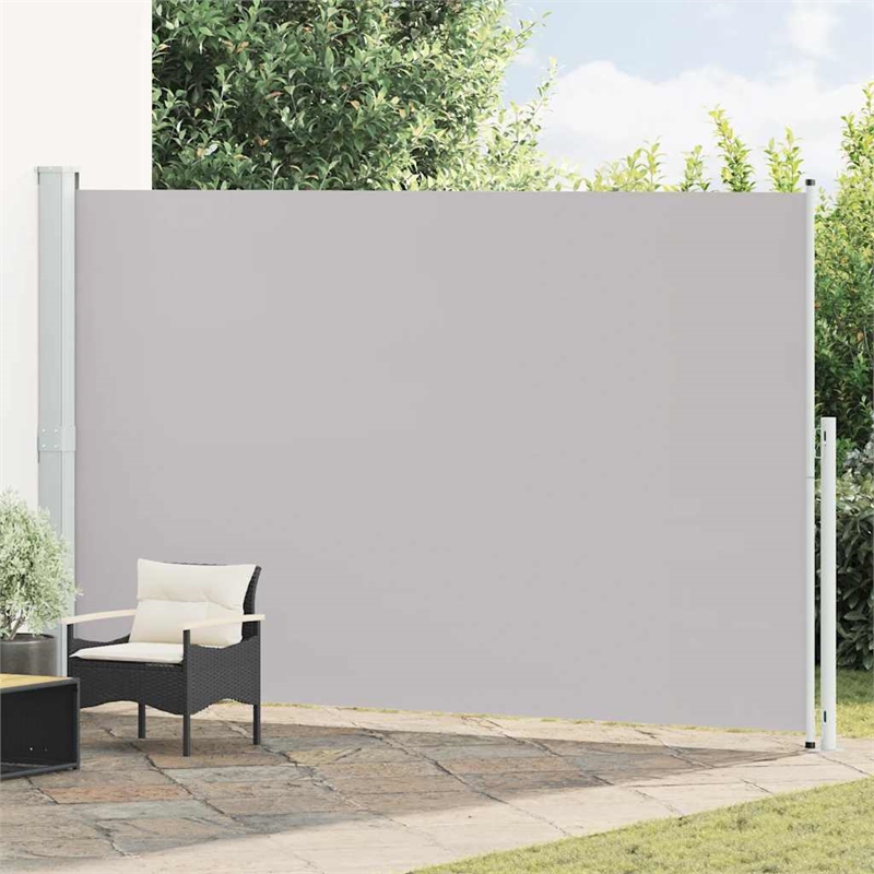 vidaXL Large Side Awning with Powder-Coated Steel in Grey