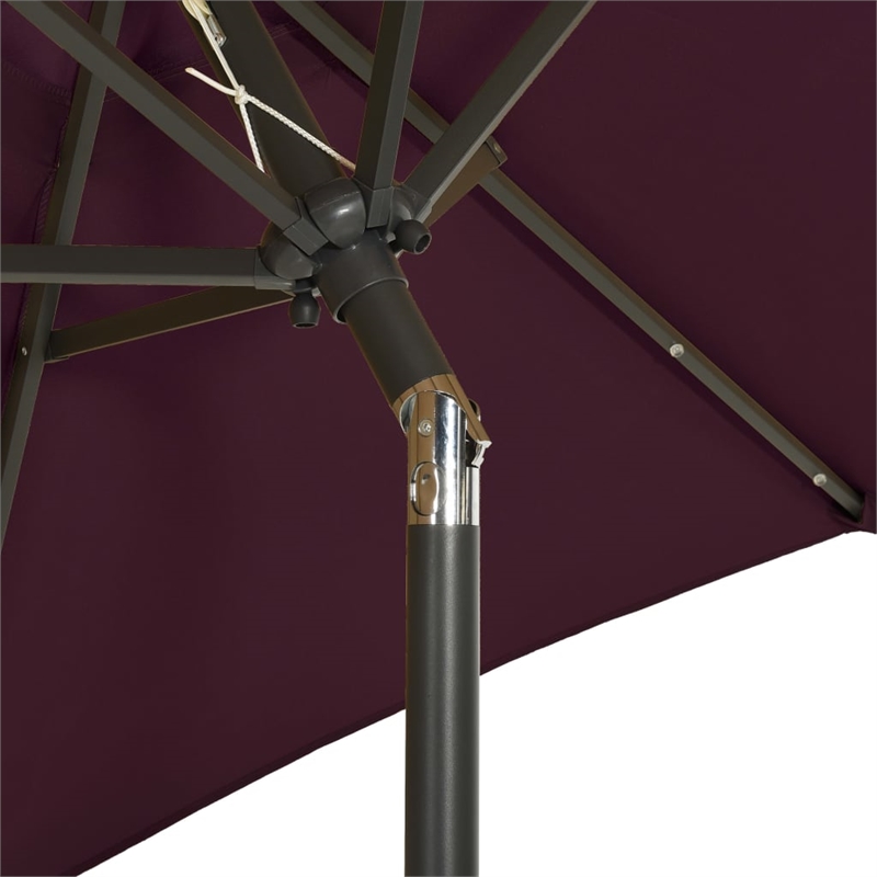 vidaXL Aluminum Garden Parasol in Bordeaux Red and Dark Gray