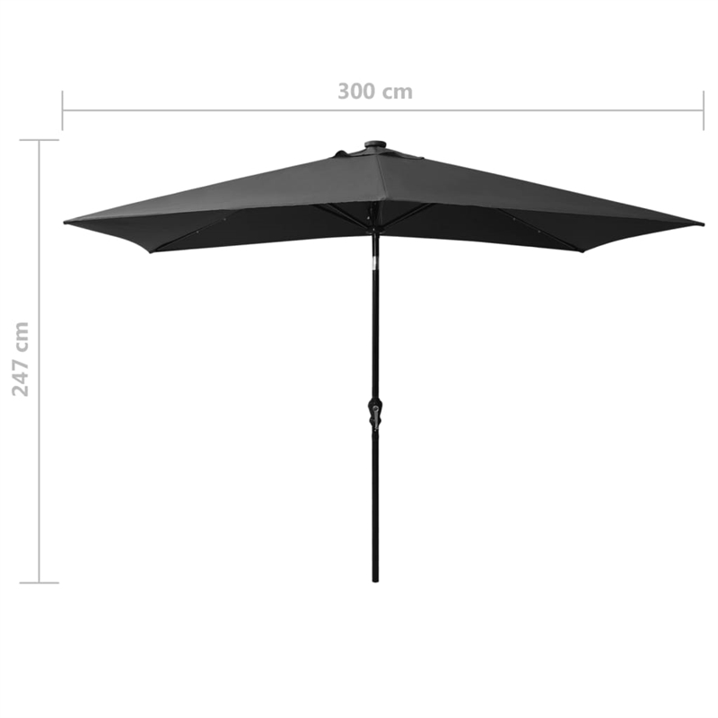 vidaXL Garden Parasol with Powder-Coated Steel in Dark Grey