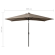 vidaXL Garden Parasol with Powder-Coated Steel in Taupe