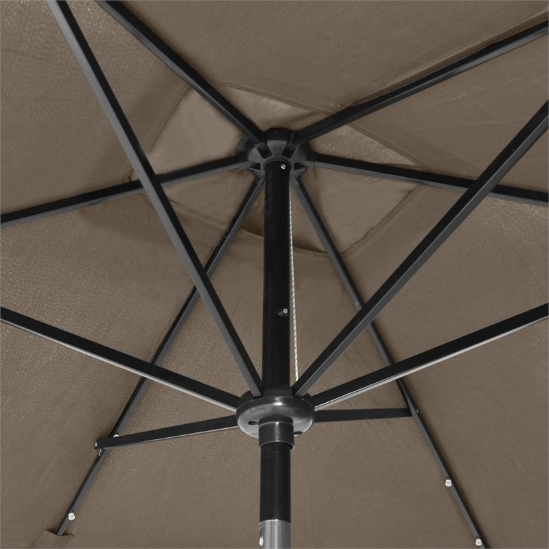 vidaXL Garden Parasol with Powder-Coated Steel in Taupe
