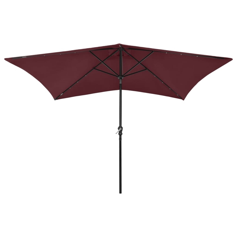 vidaXL Garden Parasol with Powder-Coated Steel in Bordeaux Red