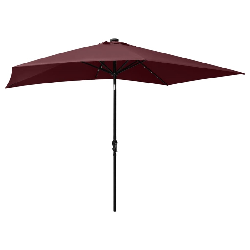 vidaXL Garden Parasol with Powder-Coated Steel in Bordeaux Red