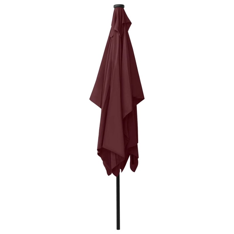 vidaXL Garden Parasol with Powder-Coated Steel in Bordeaux Red