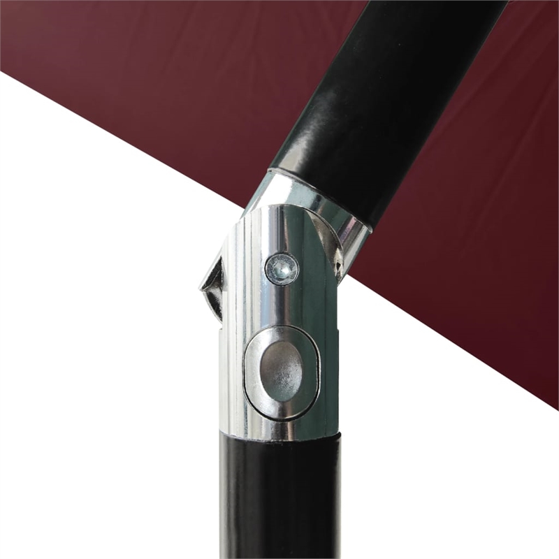 vidaXL Garden Parasol with Powder-Coated Steel in Bordeaux Red