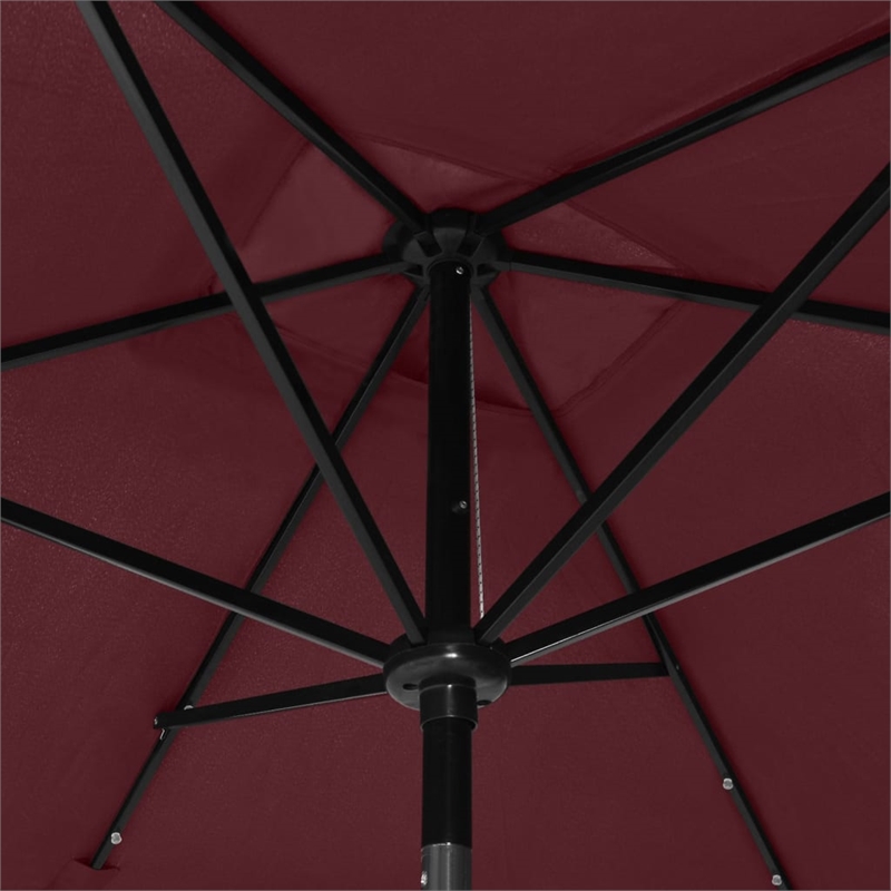 vidaXL Garden Parasol with Powder-Coated Steel in Bordeaux Red