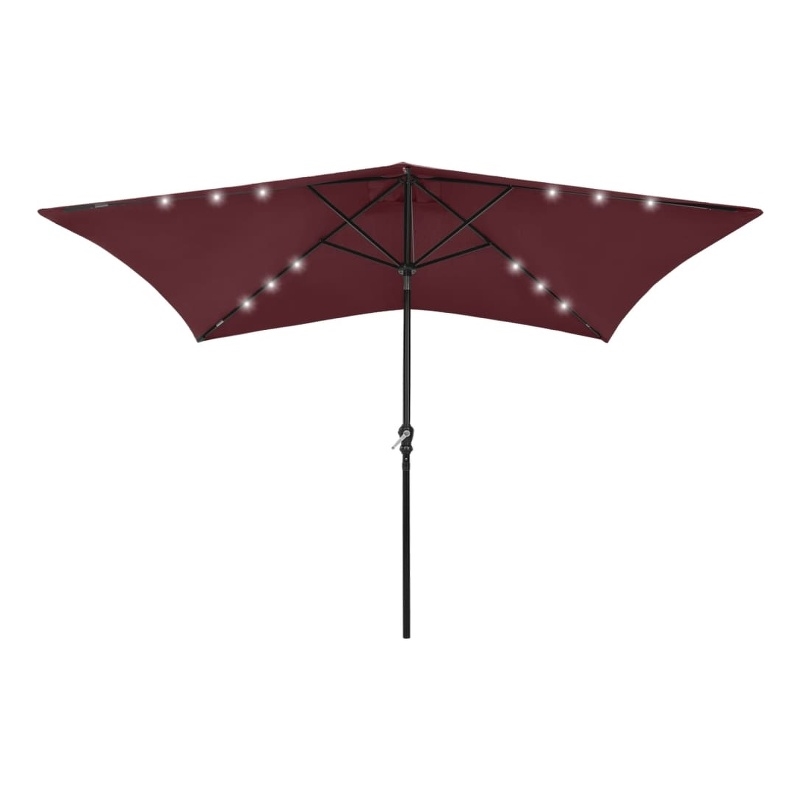 vidaXL Garden Parasol with Powder-Coated Steel in Bordeaux Red
