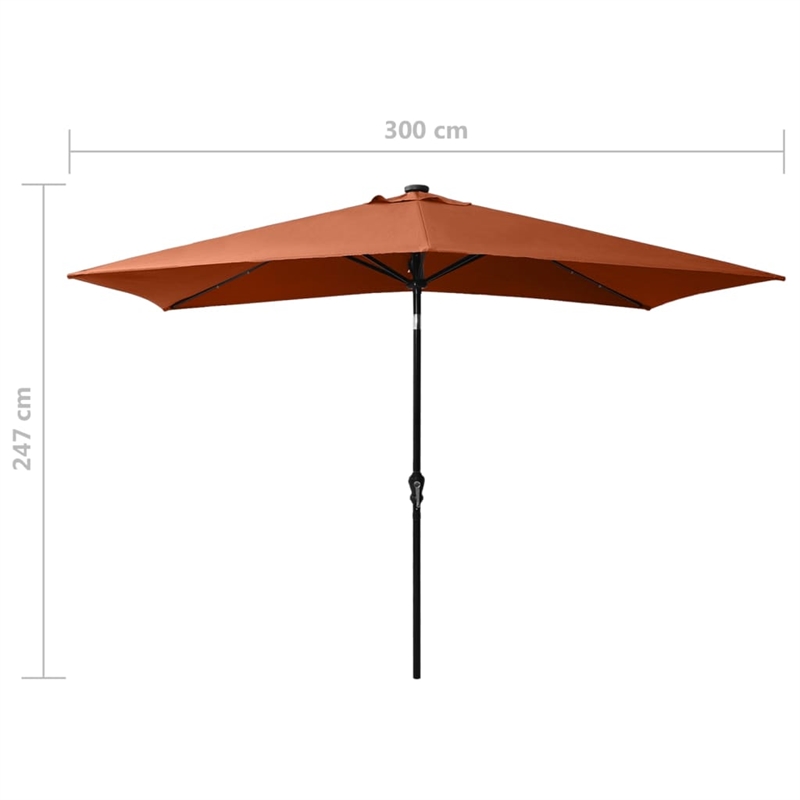 vidaXL Garden Parasol with Powder-Coated Steel in Terracotta