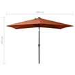 vidaXL Garden Parasol with Powder-Coated Steel in Terracotta