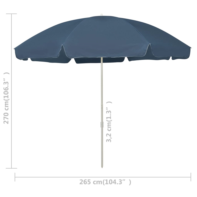 vidaXL UV-Resistant Beach Parasol in Blue