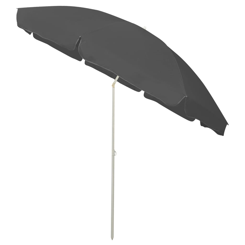 vidaXL Large Tiltable Beach Parasol in Anthracite