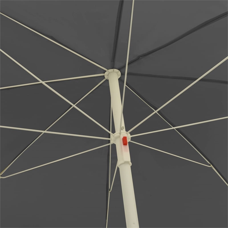 vidaXL Large Tiltable Beach Parasol in Anthracite