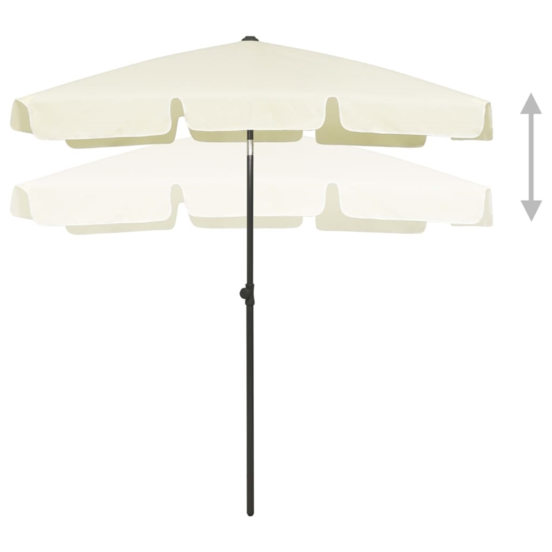 vidaXL Tiltable Beach Parasol in Sand Yellow