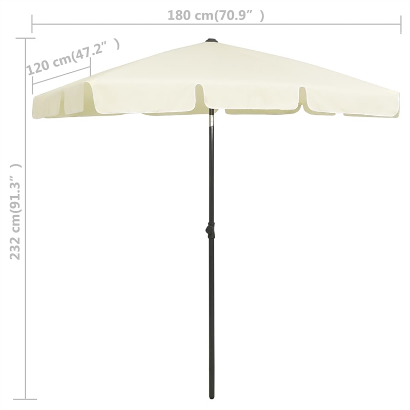 vidaXL Tiltable Beach Parasol in Sand Yellow