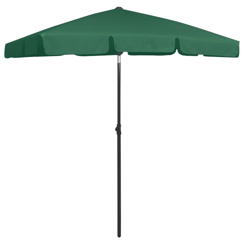 vidaXL Tiltable Beach Parasol in Green