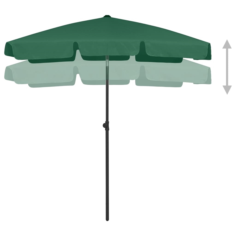 vidaXL Tiltable Beach Parasol in Green