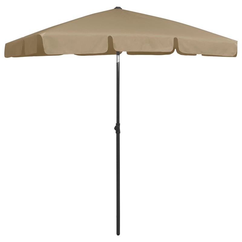 vidaXL Tiltable Beach Parasol in Taupe