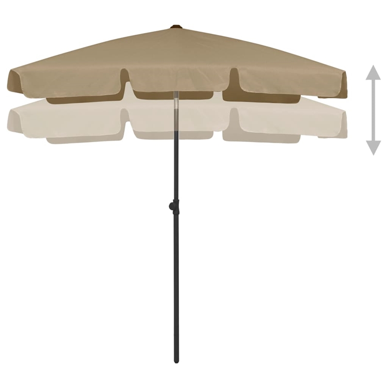 vidaXL Tiltable Beach Parasol in Taupe