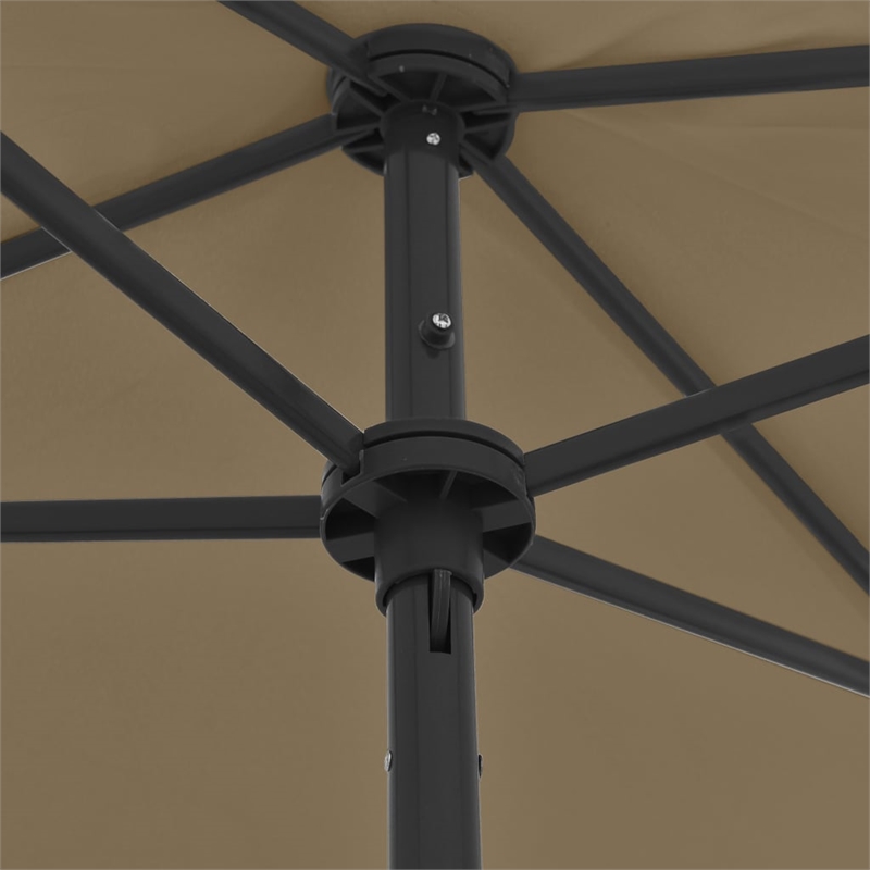 vidaXL Tiltable Beach Parasol in Taupe