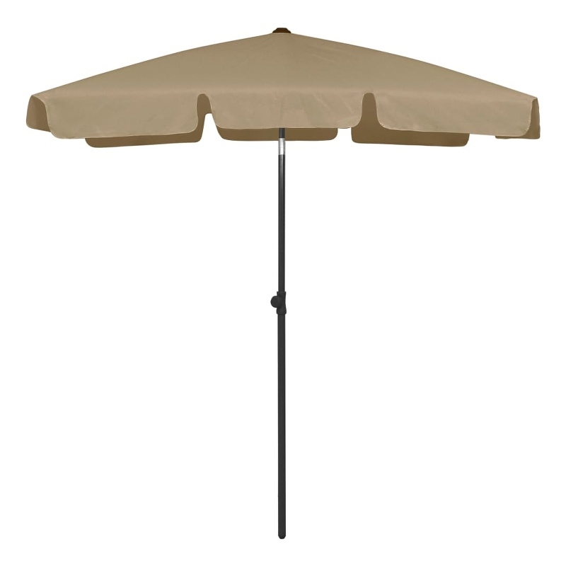 vidaXL Tiltable Beach Parasol in Taupe