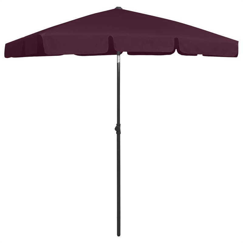 vidaXL Tiltable Beach Parasol in Bordeaux Red