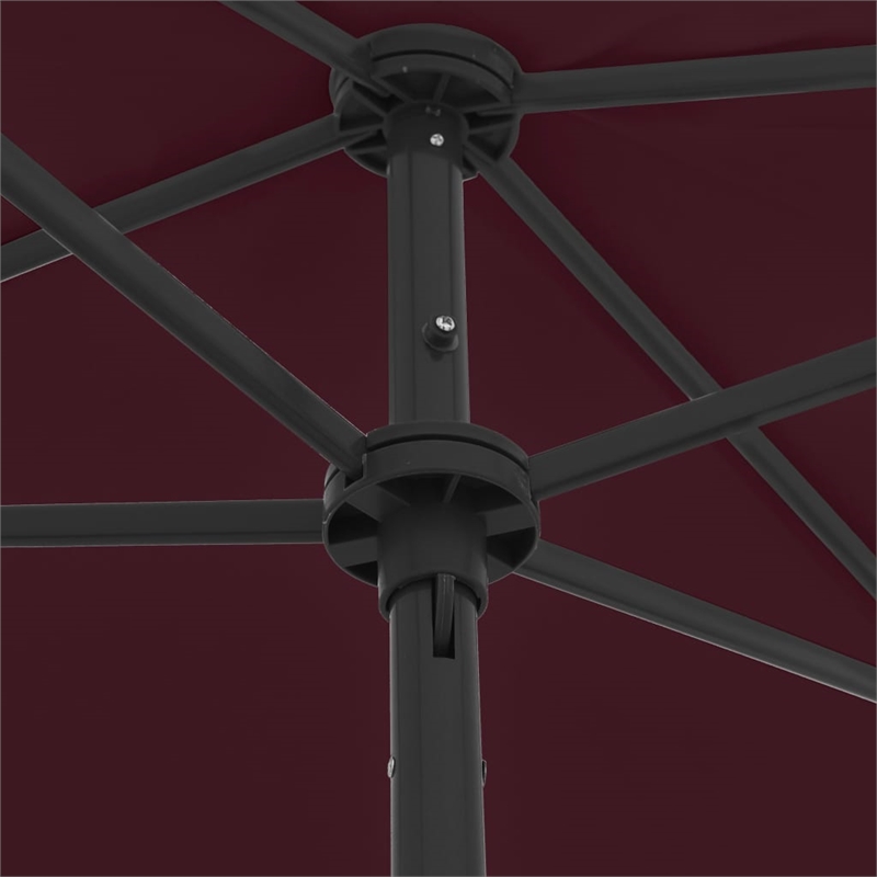 vidaXL Tiltable Beach Parasol in Bordeaux Red