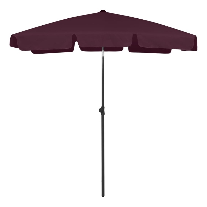 vidaXL Tiltable Beach Parasol in Bordeaux Red