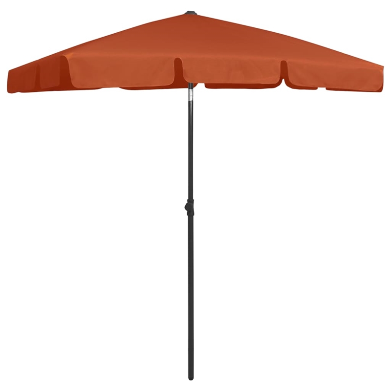 vidaXL Tiltable Beach Parasol in Terracotta