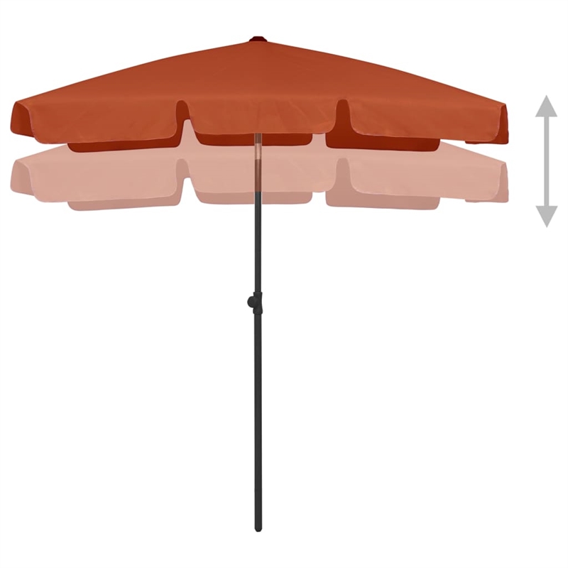 vidaXL Tiltable Beach Parasol in Terracotta
