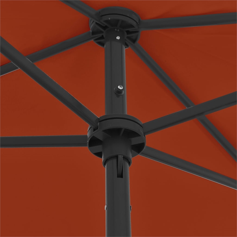 vidaXL Tiltable Beach Parasol in Terracotta
