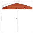 vidaXL Tiltable Beach Parasol in Terracotta