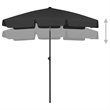 vidaXL Tiltable Beach Parasol in Black