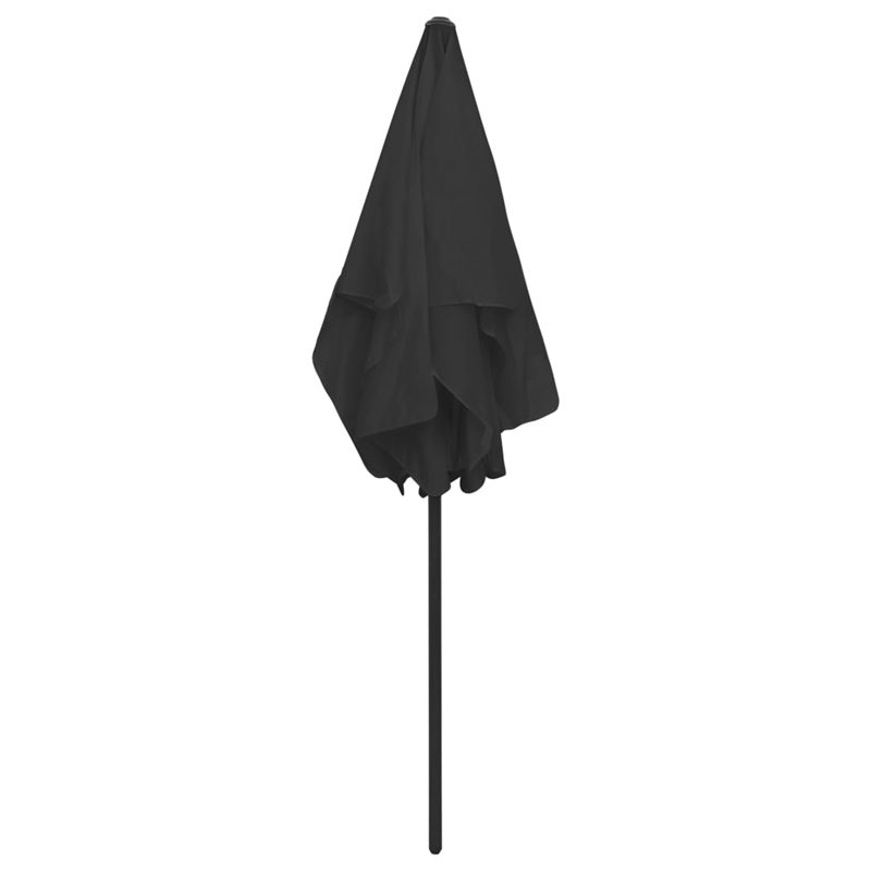 vidaXL Tiltable Beach Parasol in Black