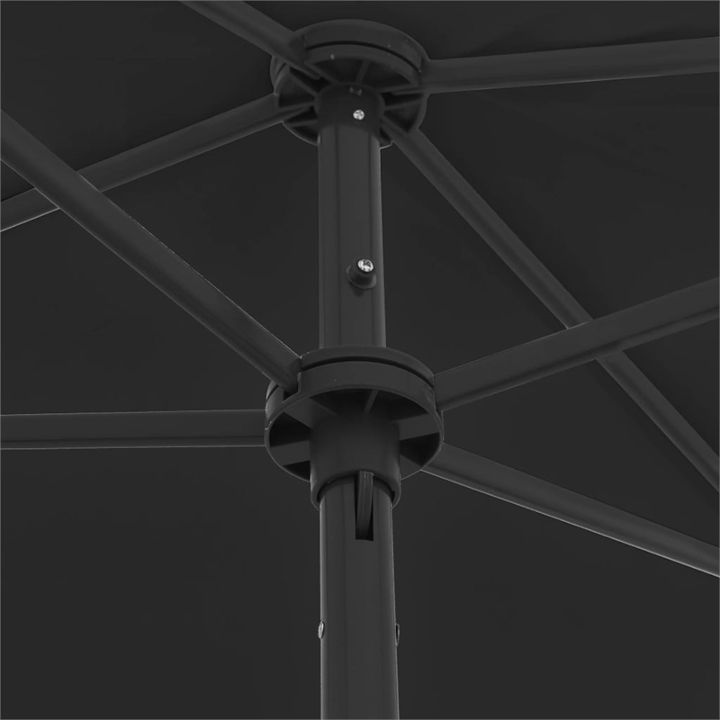 vidaXL Tiltable Beach Parasol in Black