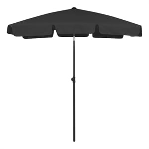 vidaXL Tiltable Beach Parasol in Black