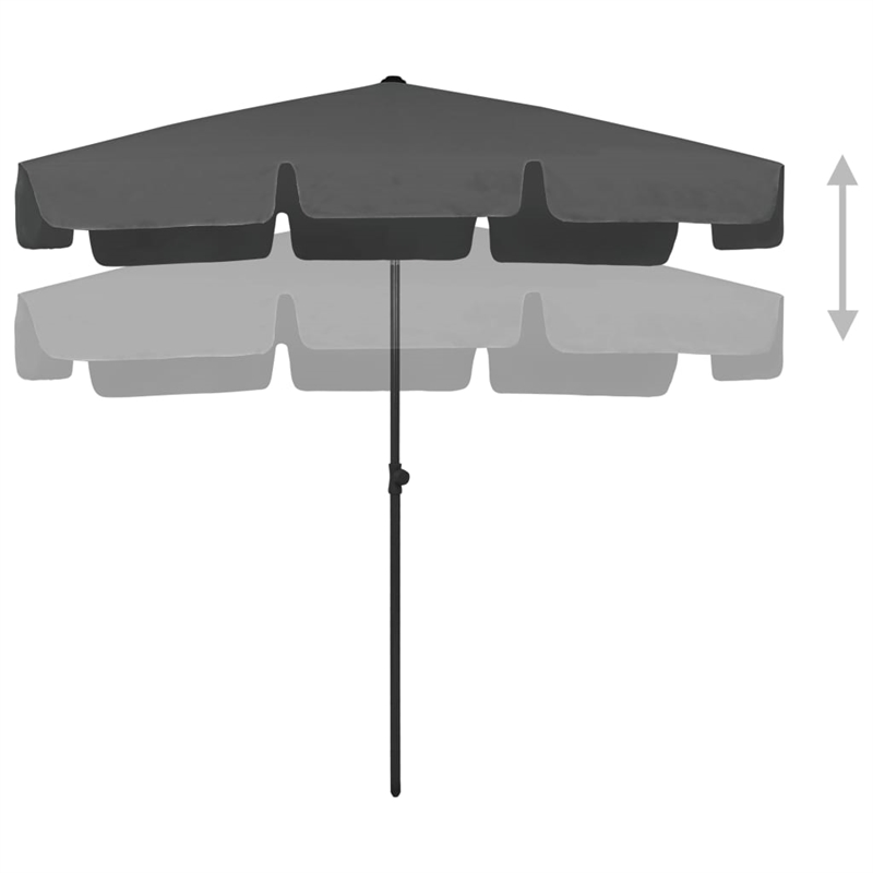 vidaXL UV-Resistant Beach Parasol in Anthracite