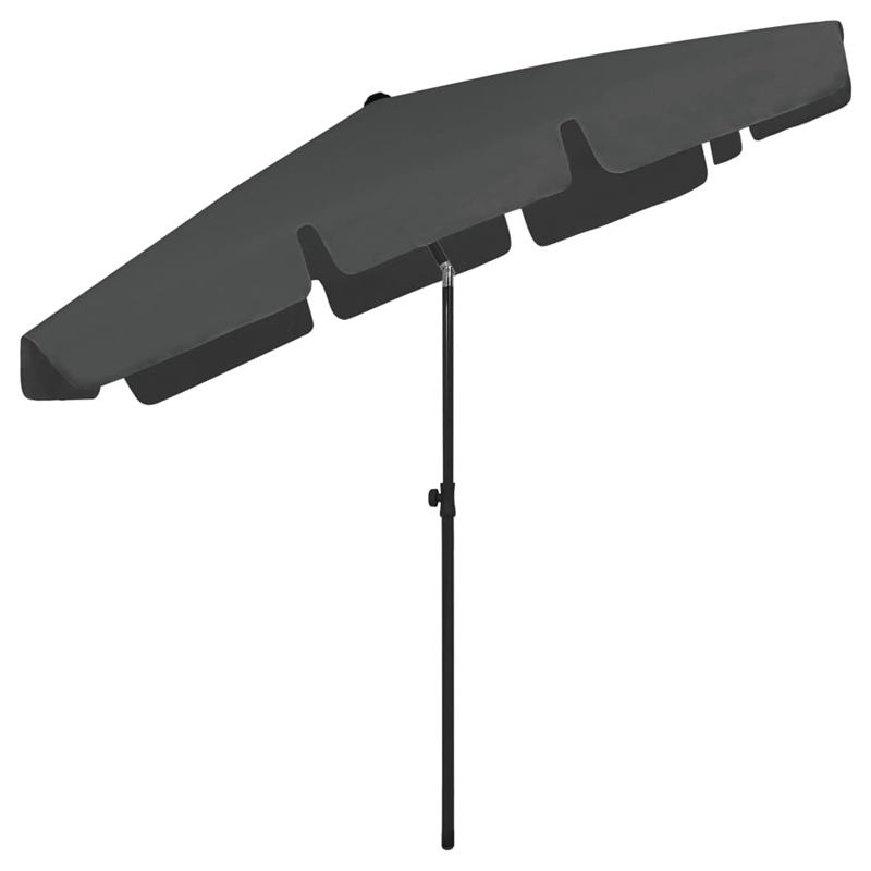 vidaXL UV-Resistant Beach Parasol in Anthracite