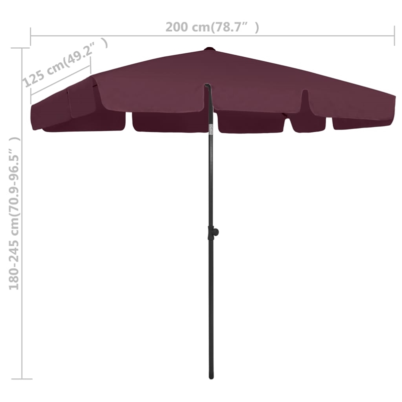 vidaXL Beach Parasol Bordeaux Red