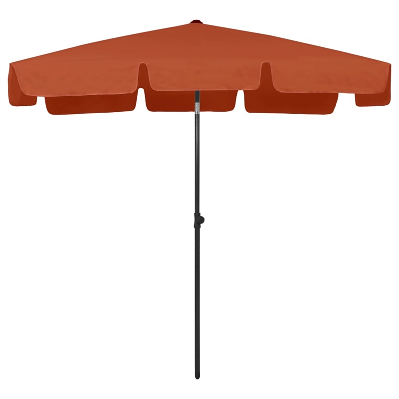 vidaXL Tiltable Beach Parasol in Terracotta