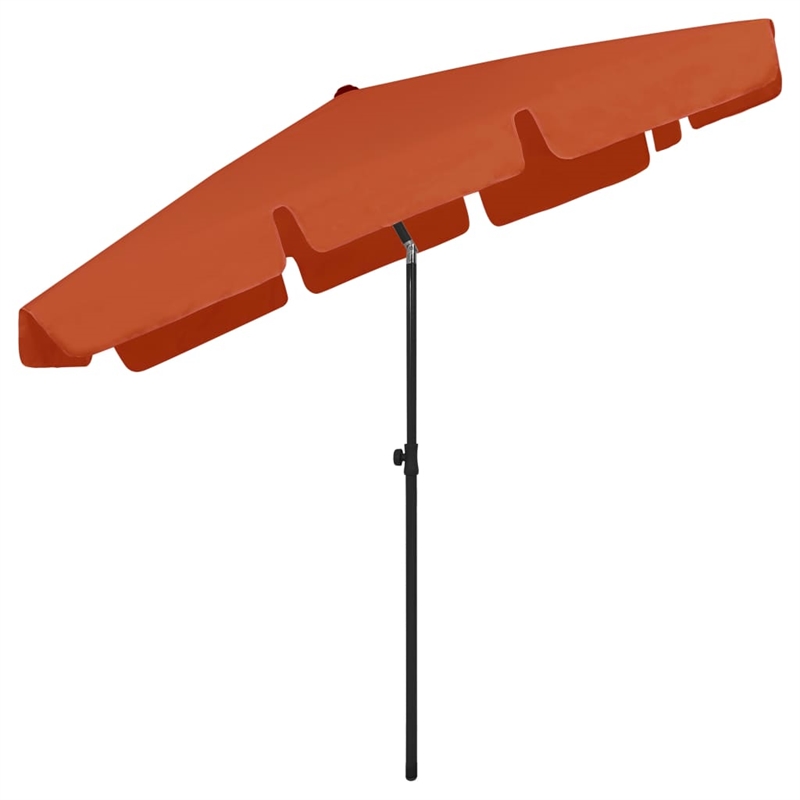 vidaXL Tiltable Beach Parasol in Terracotta