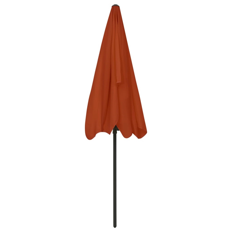vidaXL Tiltable Beach Parasol in Terracotta