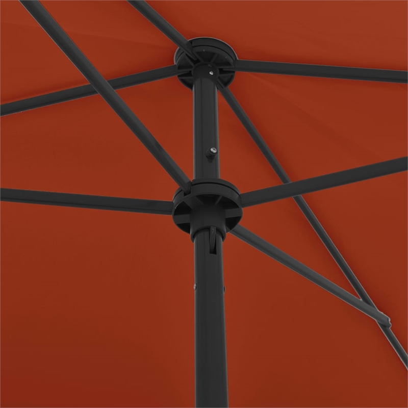 vidaXL Tiltable Beach Parasol in Terracotta