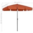 vidaXL Tiltable Beach Parasol in Terracotta
