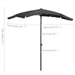 vidaXL Tiltable Garden Parasol in Anthracite