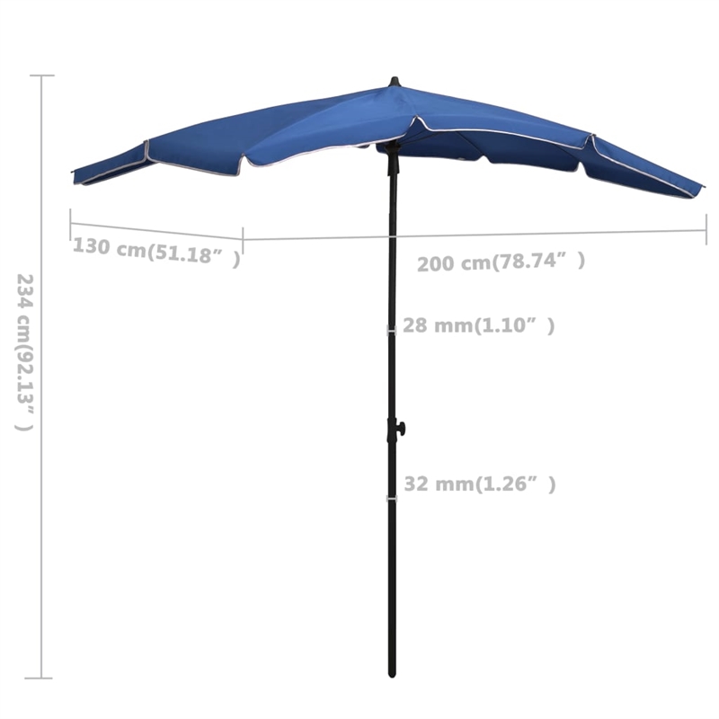 vidaXL Garden Parasol in Azure Blue