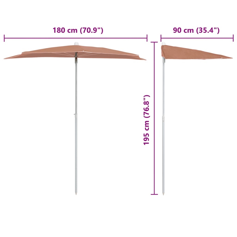 vidaXL Garden Parasol in Terracotta