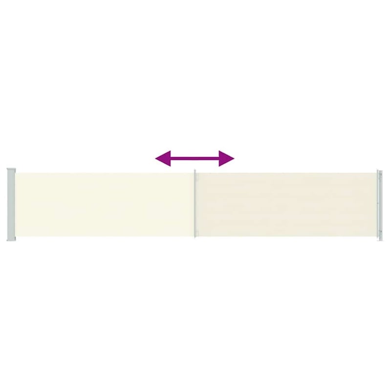 vidaXL 46.1 x 236.2 in Side Awning with PU coating in Cream